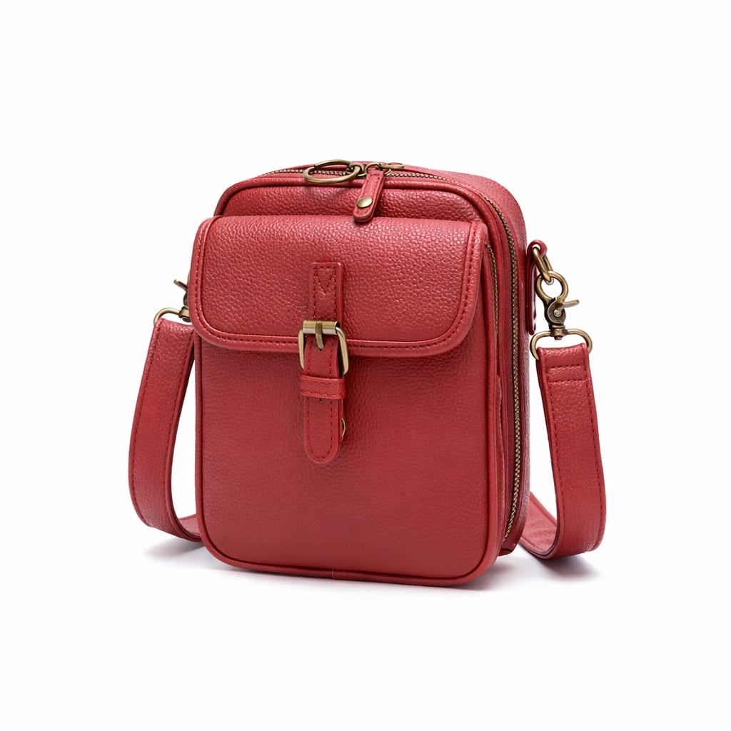 Bolsa Tiracolo Retro em Couro PU